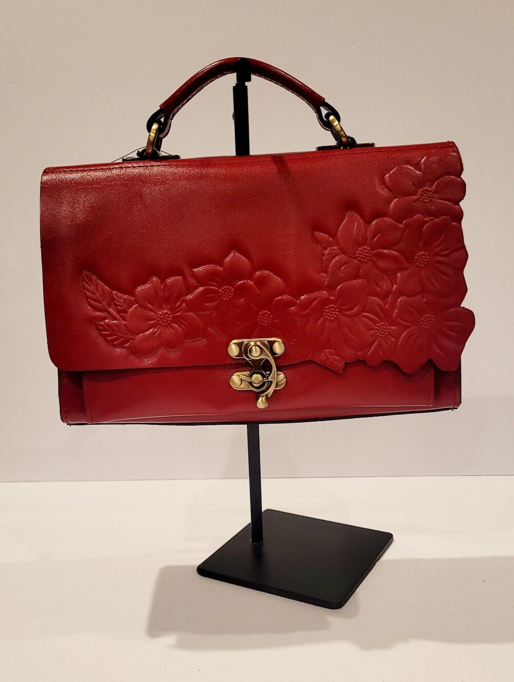 Patricia Nash Berry Red Hand Cut Tooled - Picture 2 of 9